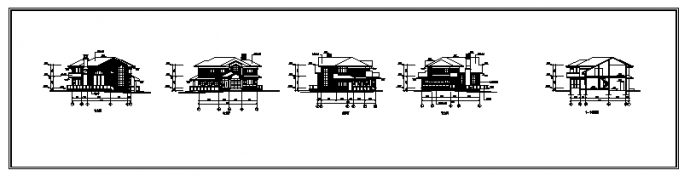 294平方米二层A型别墅建筑施工cad图，共八张_图1