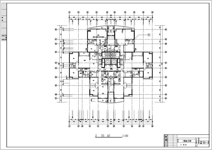 广厦经典高层住宅楼平面设计CAD图纸_图1