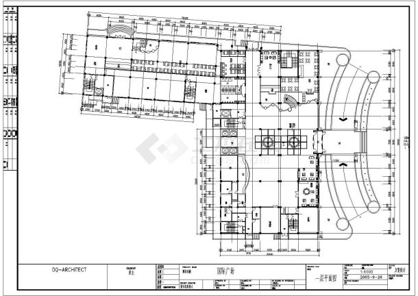 江西省九江市某国际广场施工设计平面CAD图纸-图一