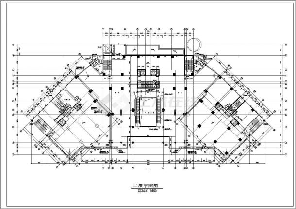 江苏省盐城市海丰广场建筑平面设计CAD图纸-图二