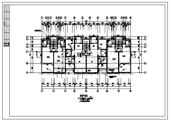 1585平方米三层带阁楼别墅全套建筑施工cad图，共十张-图一