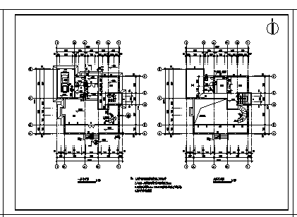 254平方米二层带阁楼航民村别墅建筑施工cad图(带地下室设计，共六张)-图一