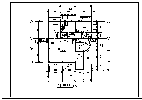 三层带半地下室住宅建筑施工cad图，共十三张_图1