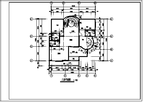 三层带半地下室住宅建筑施工cad图，共十三张-图二