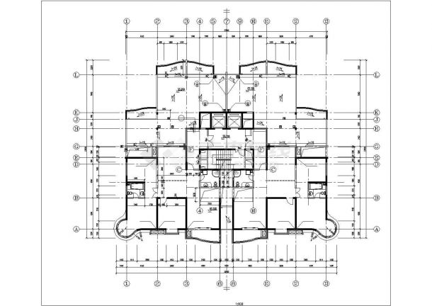 1.4万平米18+1层框架加结构公寓住宅楼建筑设计CAD图纸（1-2层商用）-图一