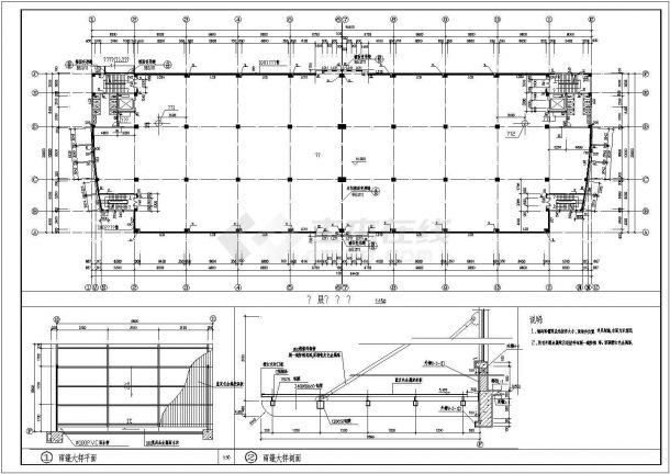 某多层框架结构工业厂房设计cad全套建筑施工图（甲级院设计，13张图）-图一