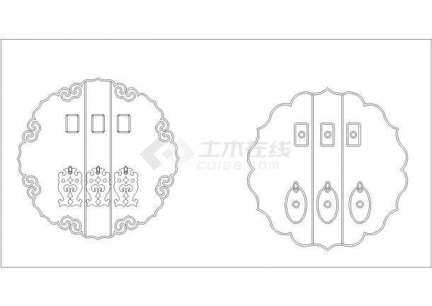 中国传统建筑元素之门扣篇设计cad施工详图（甲级院设计，种类齐全）-图二