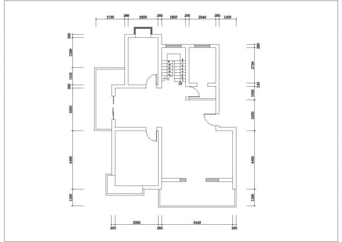 某三房型中式家居装修设计cad全套施工图（标注详细）_图1