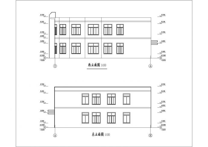 某框架结构二层厂房设计cad全套建筑施工图纸_图1