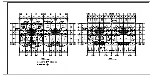 507平方米三层带错层框架结构别墅建筑施工cad图，共九张-图二