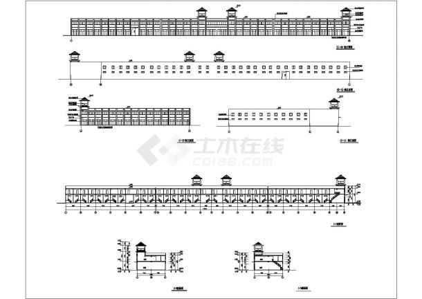 商业步行街全套建筑施工图-图一