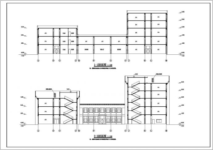 五层办公楼建筑设计方案CAD图_图1