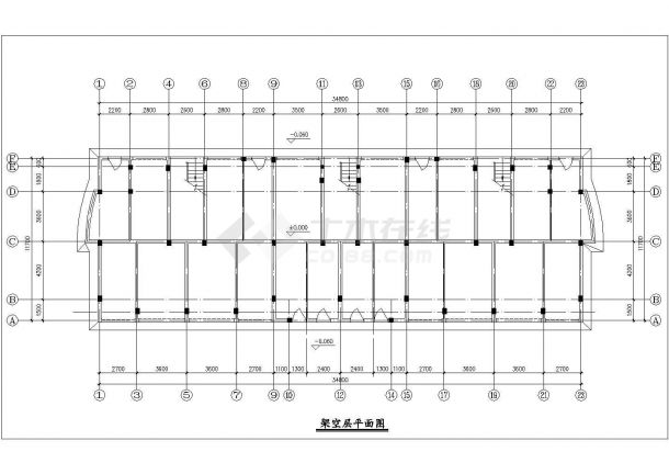 衢州市某小区2600平米5层砖混结构住宅楼建筑设计CAD图纸（2套方案）-图一