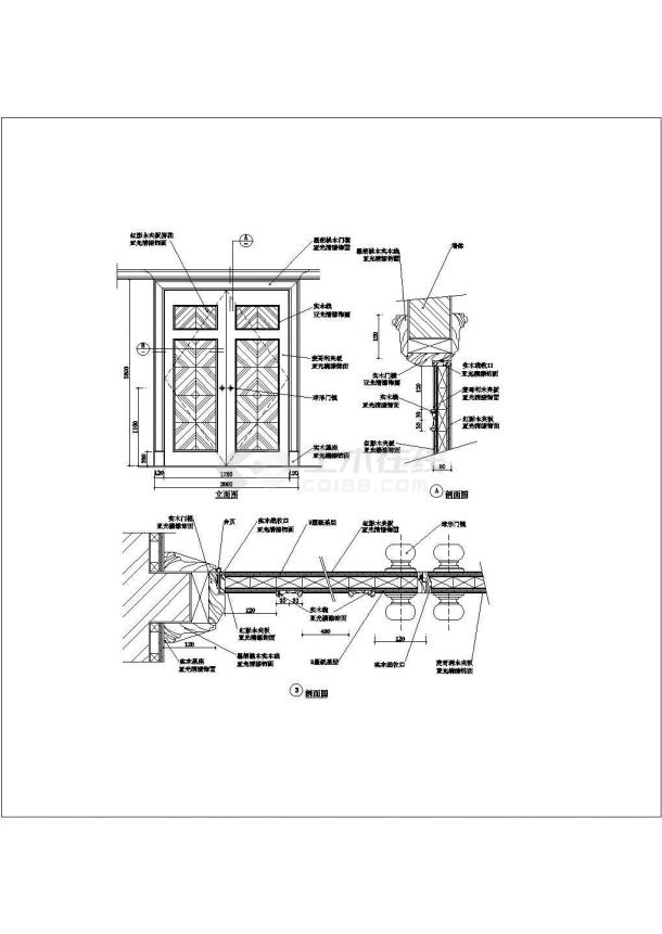 某大型标准建筑经典门大样详细设计施工CAD图纸-图二
