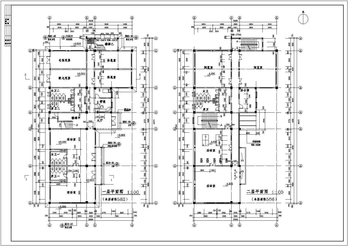 某县现代风格大型高级会所建筑设计施工CAD平面图纸