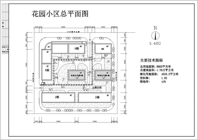 江西省某高档花园小区3#4#住宅楼建筑设计CAD图纸_图1
