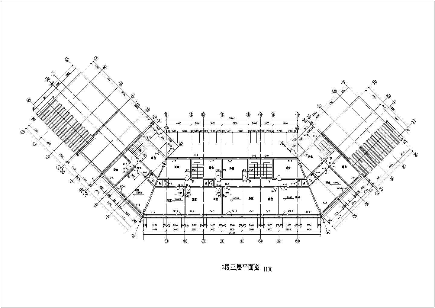 江苏省苏州市某仿古街建筑施工设计CAD图纸