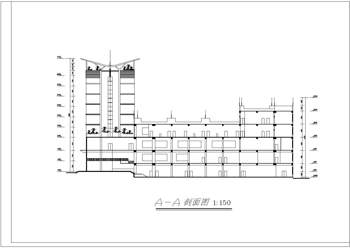 金华市风云大酒店全套建筑施工设计CAD图纸
