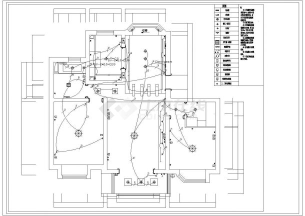 某二室二厅户型私宅室内装修设计cad全套施工图（甲级院设计）-图一