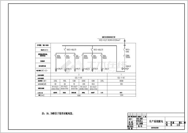 某工业生产系统配电设计cad全套电气施工图（含设计说明）-图一