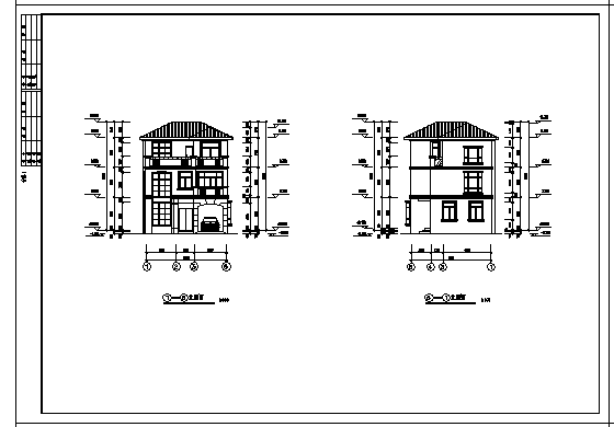 某市三层翡翠A型别墅建筑施工cad图，共十二张_图1