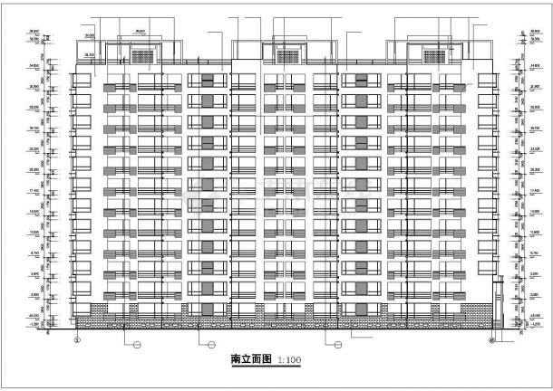 烟台市斓荷花园小区1.1万平米12层框架结构住宅楼建筑设计CAD图纸-图二