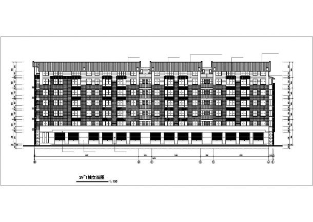 4900平米6层框混结构住宅楼平立剖面设计CAD图纸（含阁楼和半地下室）-图二
