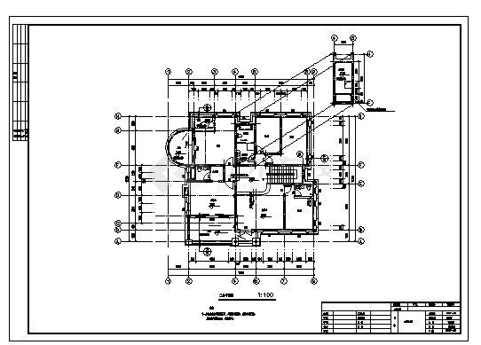 539平方米二层带地下室别墅建筑施工cad图，共十张-图一