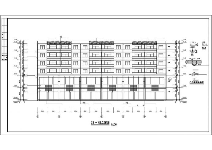 3800平米六层框混结构商住楼全套建筑设计CAD图纸（1-2层商用）_图1