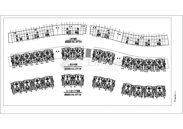 1.2万平米11层框架结构商住楼建筑设计CAD图纸（含闷顶层/1-2层商用）-图二