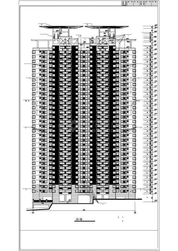 1.2万平米33层剪力墙结构住宅楼建筑设计CAD图纸（含地下2层）-图二