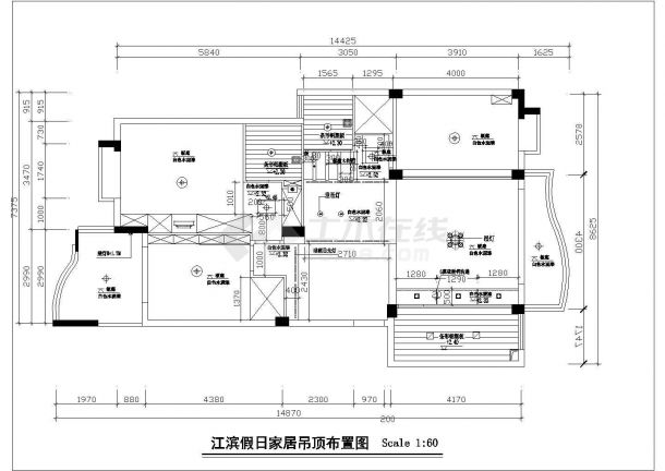 北京万科小区140平米户型全套室内装修装饰设计CAD图纸-图一