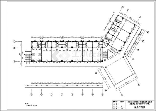 长春市某大学7000平米7层Y字型框架机构宿舍楼建筑设计CAD图纸-图一
