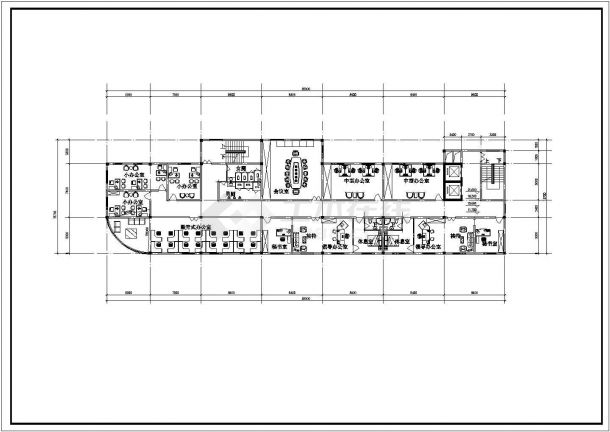 某多层综合性写字楼建筑设计CAD全套施工图纸（标注详细，13张图）-图二