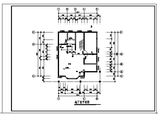 428平方米某二层私人别墅建筑施工cad图(带地下室设计，共十二张)_图1