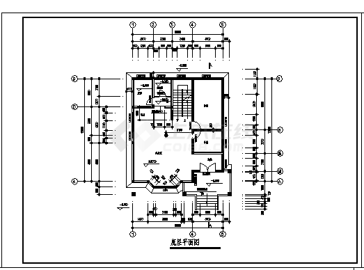 428平方米某二层私人别墅建筑施工cad图(带地下室设计，共十二张)-图二