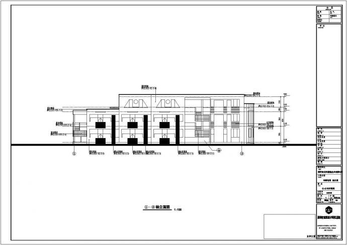 某三层框架结构幼儿园教学楼设计cad全套建筑施工图纸（含设计说明）_图1