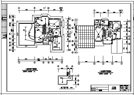 318平方米二层带地下室高级别墅电气施工cad图，共九张-图一