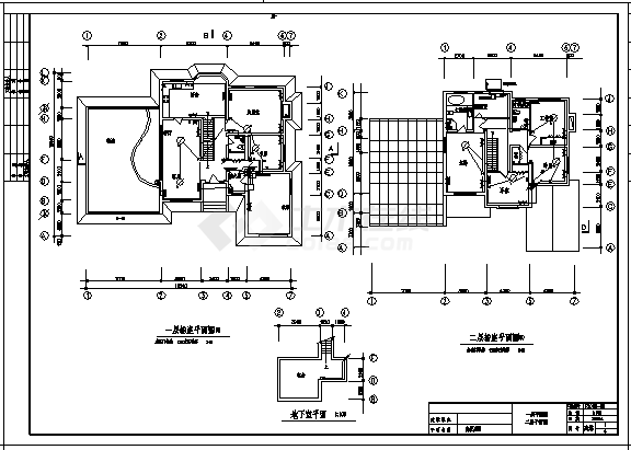 318平方米二层带地下室高级别墅电气施工cad图，共九张-图二