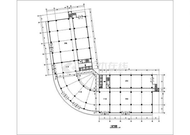 某小县城高层酒楼设计cad建筑方案图（标注详细）-图一