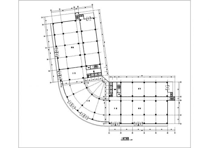 某小县城高层酒楼设计cad建筑方案图（标注详细）_图1