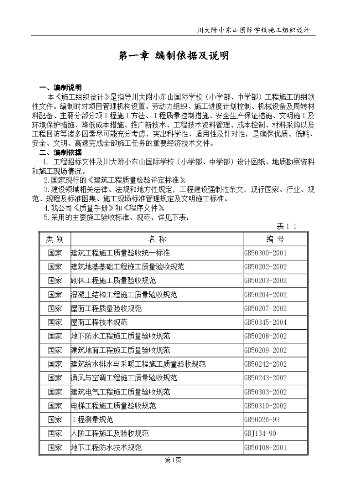 川大附小建筑工程施工组织设计方案书-图一