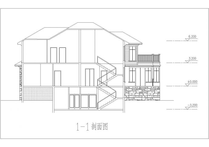 某二层砖混结构新农村别墅设计cad全套建筑施工图（标注详细）_图1