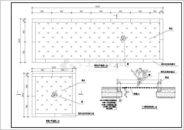 某花园矩形树池建筑设计CAD-图一