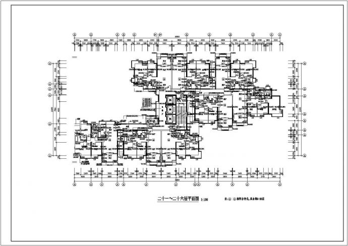 深圳某小区1.6万平米32层剪力墙结构高层住宅楼全套平面设计CAD图纸_图1