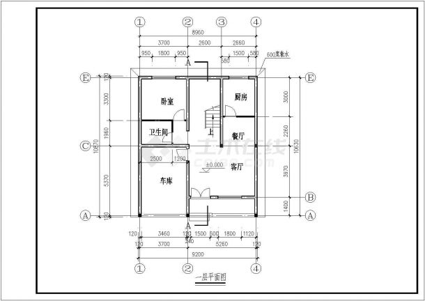 某新农村三层砖混结构别墅设计cad全套建筑施工图（含设计说明，含结构设计）-图二