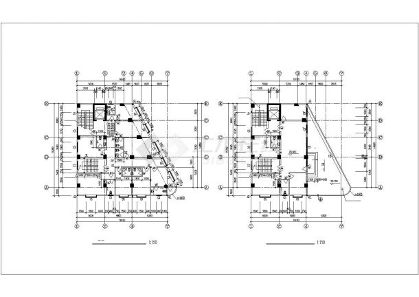8500平米左右10层框混结构住宅楼建筑设计CAD图纸（1层商用）-图一