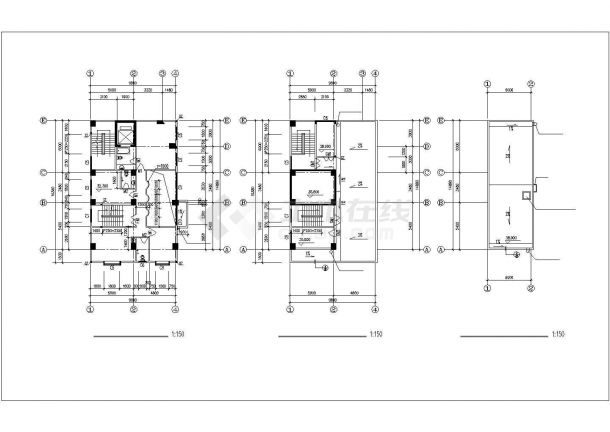8500平米左右10层框混结构住宅楼建筑设计CAD图纸（1层商用）-图二