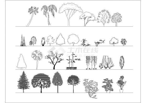 经典CAD树木图例素材大全（标注详细，种类齐全）-图二