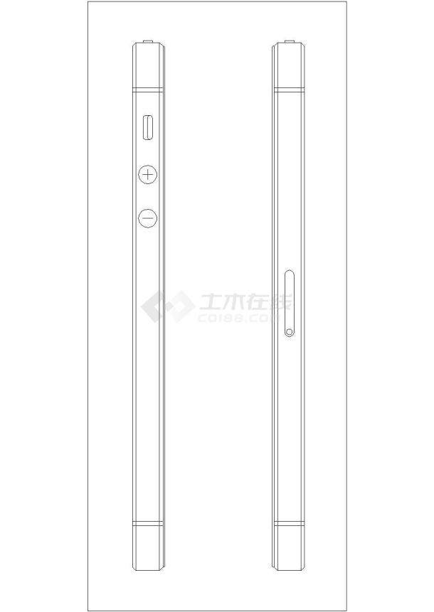 典型iPhone5S型手机外形设计cad图纸（甲级院设计）-图一